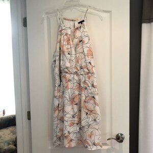 RW CO. Floral Halter Dress - Peach and White